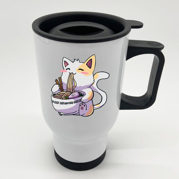 Ra Cat Kawaii Anime Japanese Kawaii Neko Front & Back Stainless Steel Travel Mug