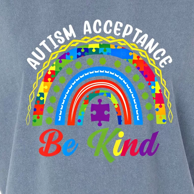 Rainbow Choose Kindness Be Kind Autism Awareness Acceptance Gift Garment-Dyed Women's Muscle Tee