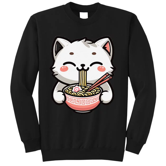 Ramen Cat Kitten Kawaii Japanese Neko Anime Tall Sweatshirt