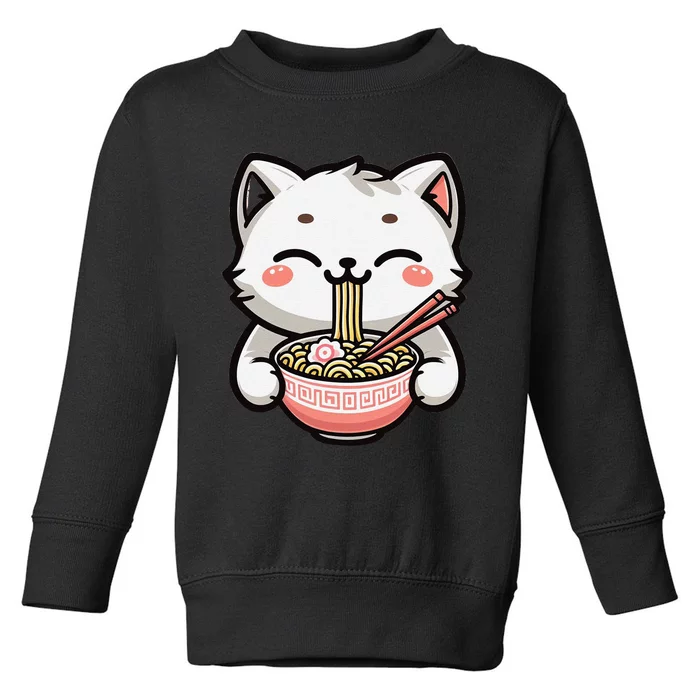 Ramen Cat Kitten Kawaii Japanese Neko Anime Toddler Sweatshirt