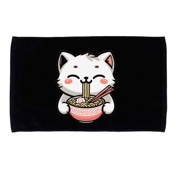 Ramen Cat Kitten Kawaii Japanese Neko Anime Microfiber Hand Towel