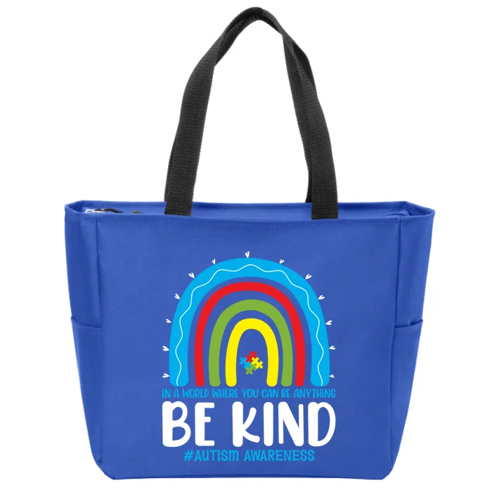 Rainbow Choose Kindness Month Be Kind Autism Awareness Gift Zip Tote Bag