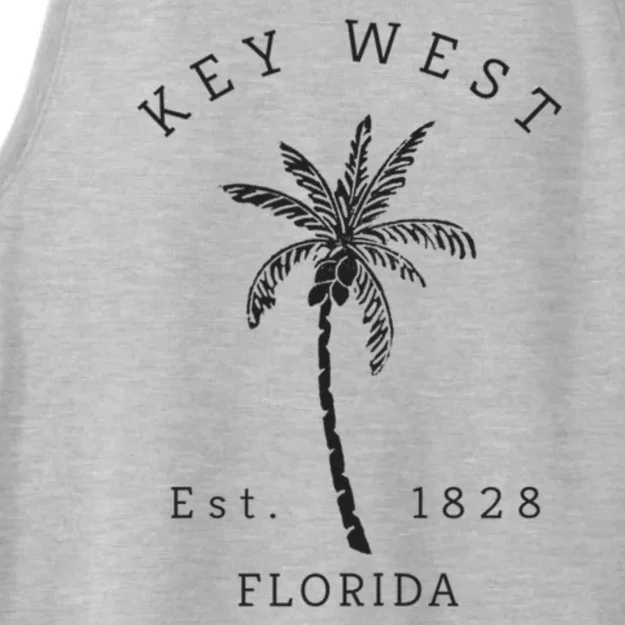 Retro Cool Key West Florida Palm Tree Novelty Ladies Tri-Blend Wicking Tank