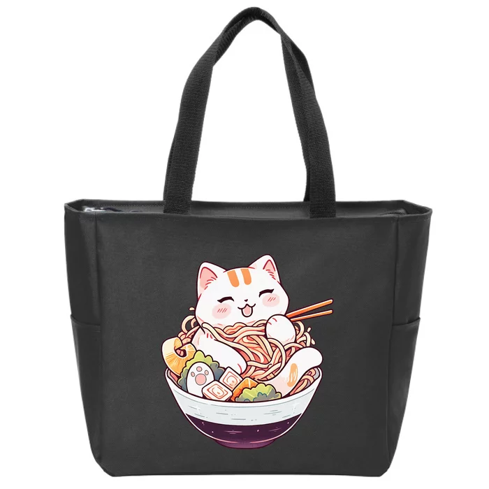 Ra Cat Kawaii Neko Cute Anime Zip Tote Bag