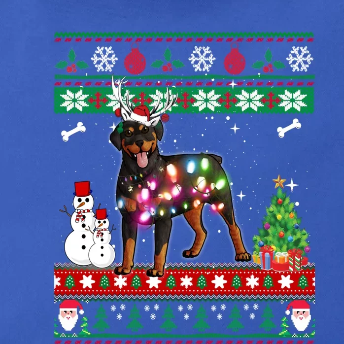 Rottweiler Christmas Lights Funny Xmas Dog Gift Zip Tote Bag