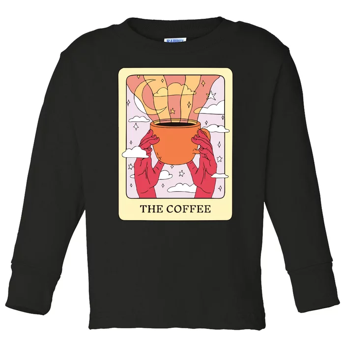 Retro Coffee Lover Funny Coffee Toddler Long Sleeve Shirt