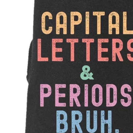 retro Capital Letters And Periods Bruh Doggie 3-End Fleece Hoodie