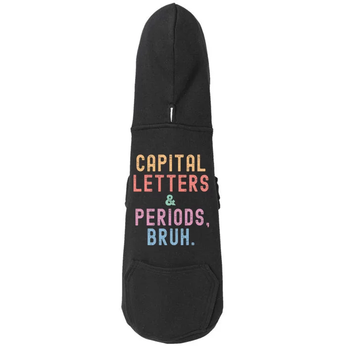 retro Capital Letters And Periods Bruh Doggie 3-End Fleece Hoodie