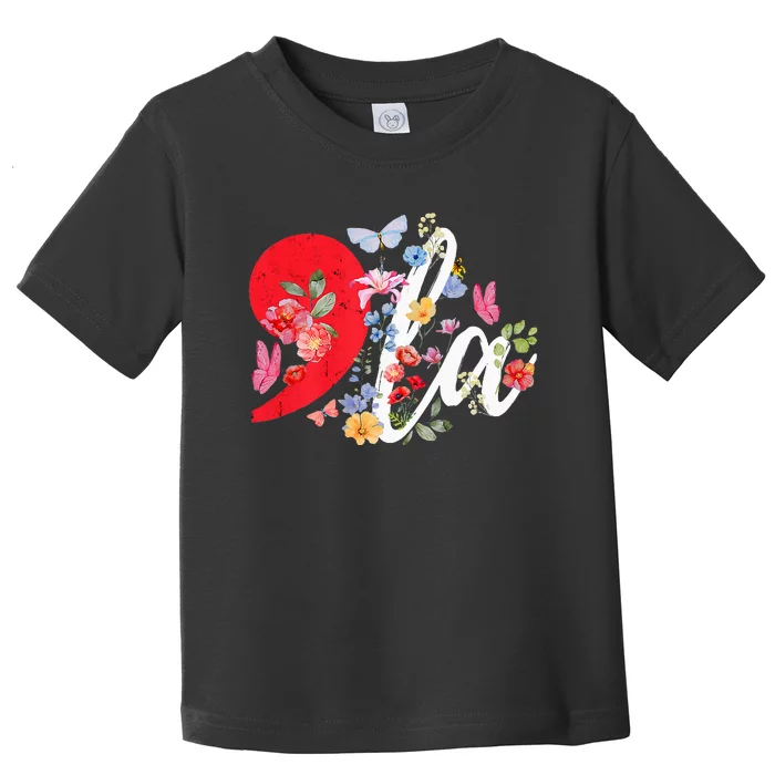 Retro Comma La Floral Kamala Flowers Boho Aesthetic Toddler T-Shirt