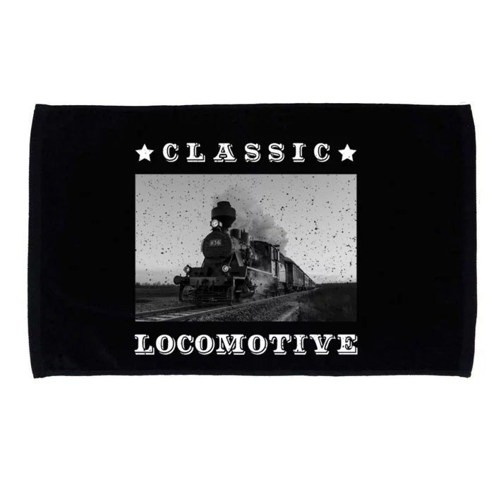 Retro Classic Locomotive Steam Train Lovers Vintage Gift Microfiber Hand Towel