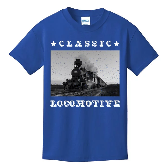 Retro Classic Locomotive Steam Train Lovers Vintage Gift Kids T-Shirt