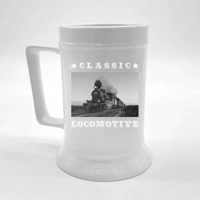 Retro Classic Locomotive Steam Train Lovers Vintage Gift Front & Back Beer Stein