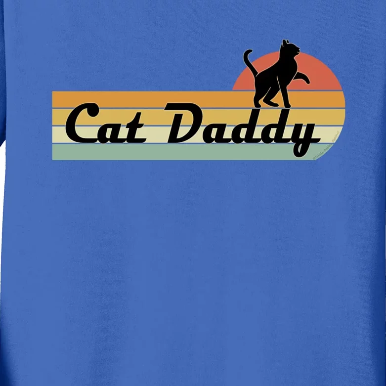 Retro Cat Lovers Cat Daddy Kids Long Sleeve Shirt