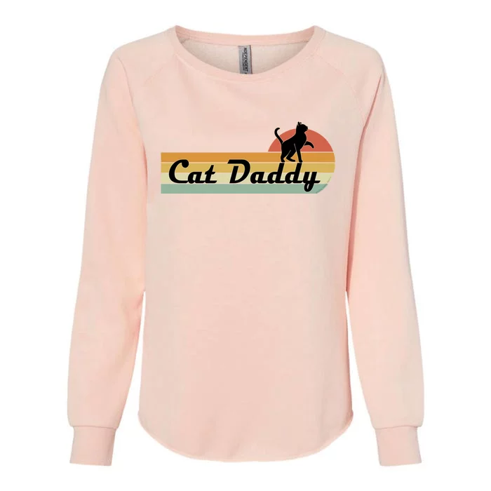 Retro Cat Lovers Cat Daddy Womens California Wash Sweatshirt