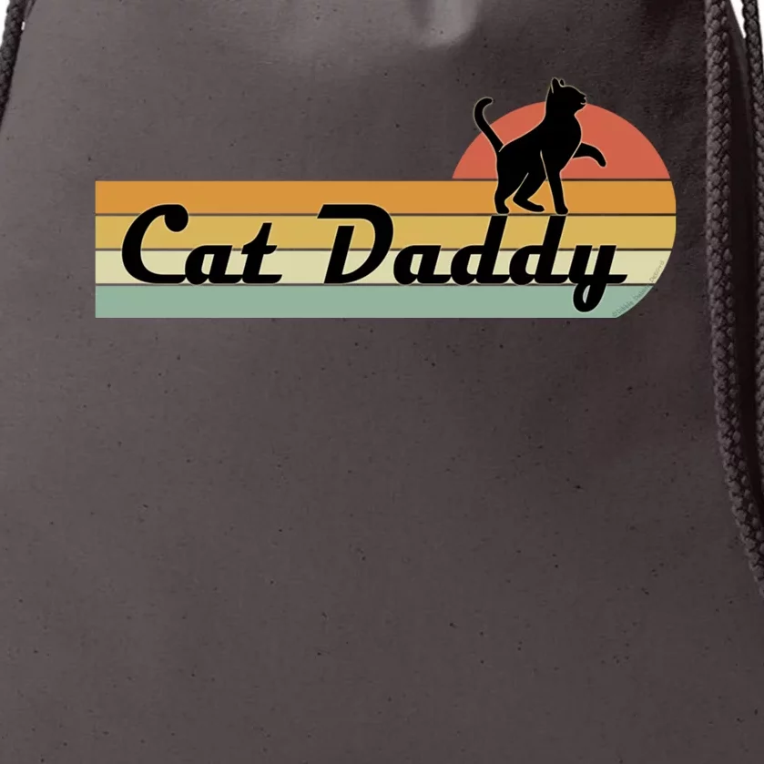 Retro Cat Lovers Cat Daddy Drawstring Bag