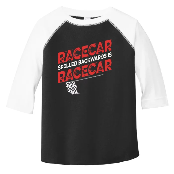 Race Car Lovers Car Racing Apparel Racecar Spelled Backwards Toddler Fine Jersey T-Shirt