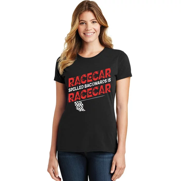 Race Car Lovers Car Racing Apparel Racecar Spelled Backwards Women's T-Shirt