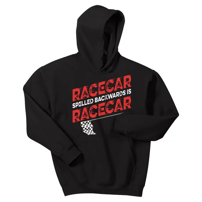 Race Car Lovers Car Racing Apparel Racecar Spelled Backwards Kids Hoodie