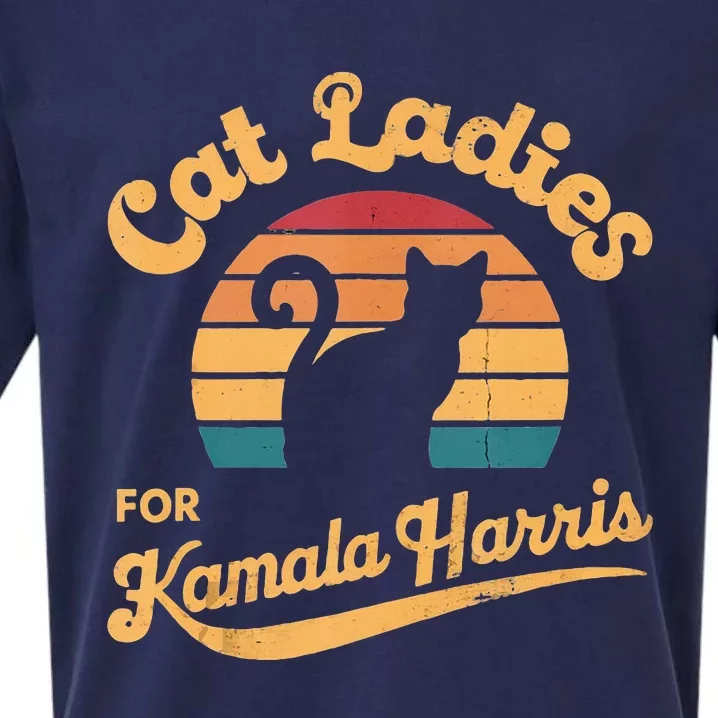 Retro Cat Ladies For Kamala Sueded Cloud Jersey T-Shirt