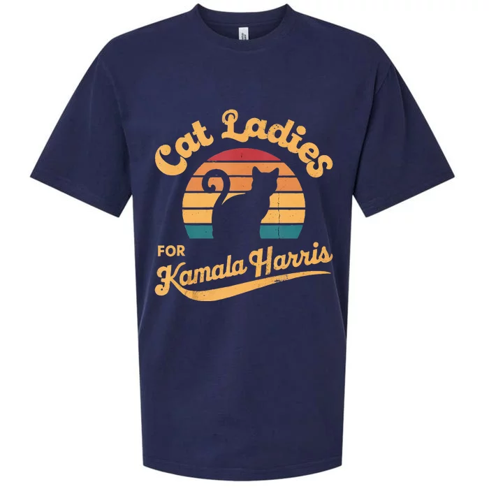 Retro Cat Ladies For Kamala Sueded Cloud Jersey T-Shirt