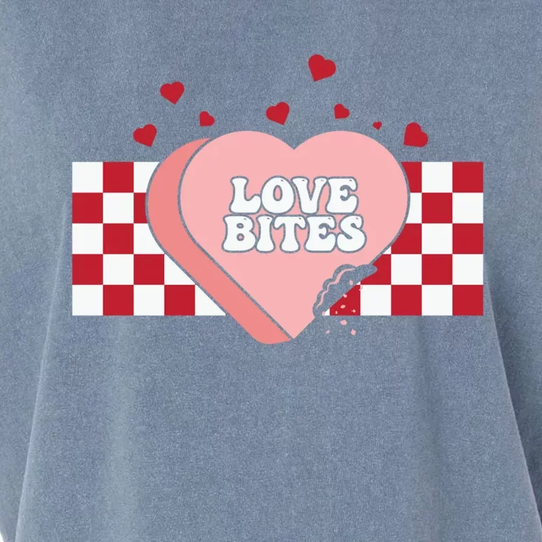 Retro Checkered Love Bites Heart Happy Valentines Day Couple Great Gift Garment-Dyed Women's Muscle Tee