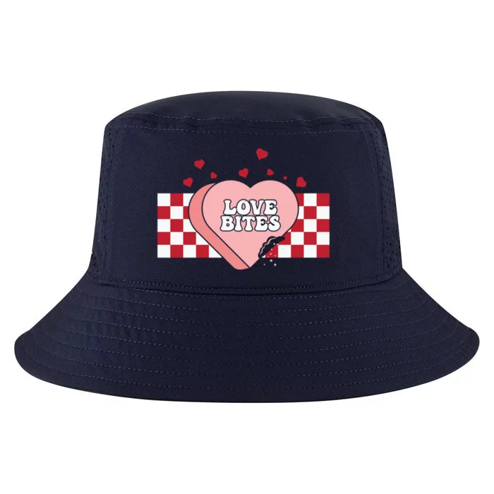 Retro Checkered Love Bites Heart Happy Valentines Day Couple Great Gift Cool Comfort Performance Bucket Hat