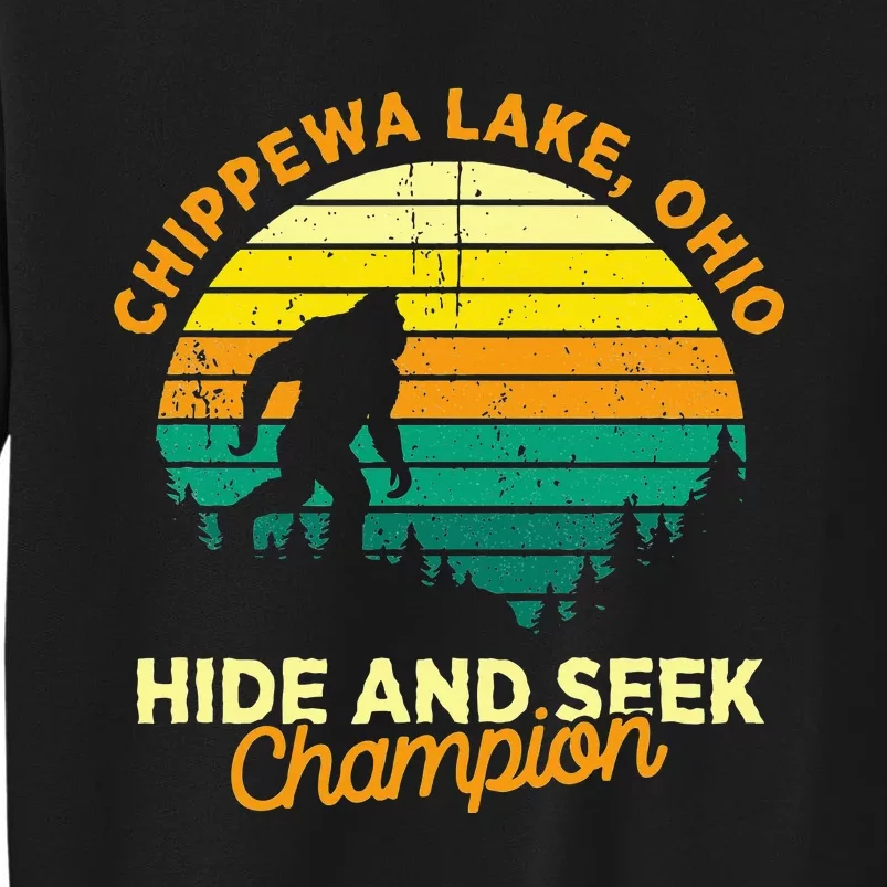 Retro Chippewa Lake Ohio Big Foot Souvenir Tall Sweatshirt