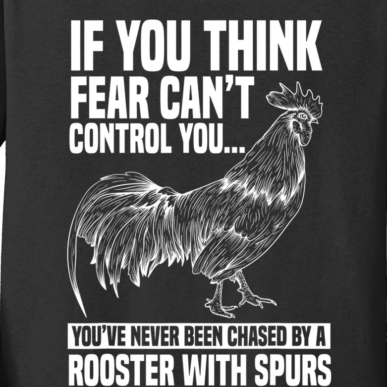 Rooster Chicken Lover Animal Kids Long Sleeve Shirt