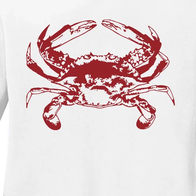 Red Crab, Love Red Crab Ladies Long Sleeve Shirt