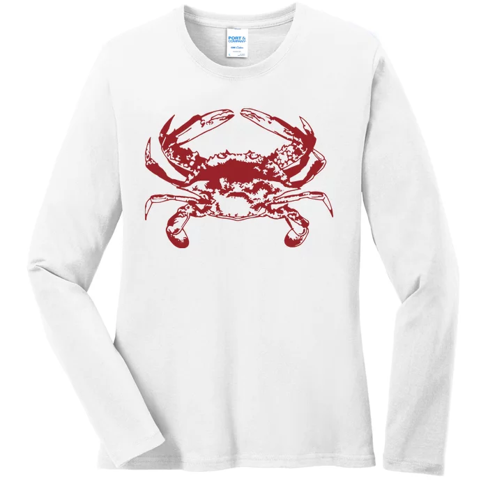 Red Crab, Love Red Crab Ladies Long Sleeve Shirt