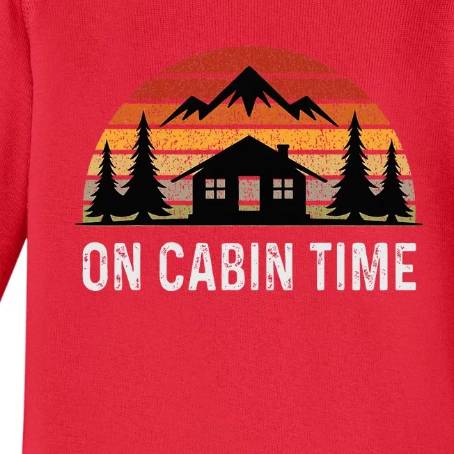 Retro Cabin Life Camping On Cabin Time Baby Long Sleeve Bodysuit