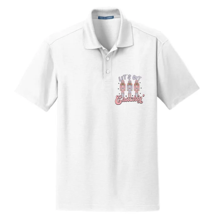 Retro Christmas Lets Get Crackin Nutcrackers Vintage Xmas Dry Zone Grid Performance Polo