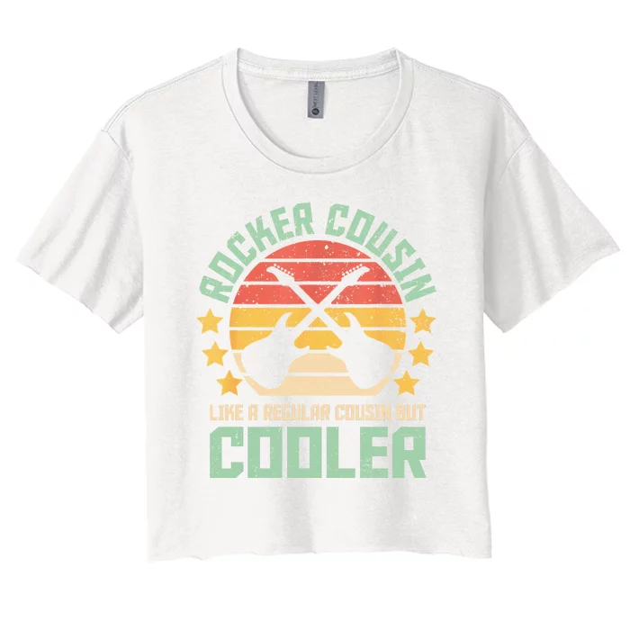 Rocker Cousin Like A Regular Cousin But Cooler Women's Crop Top Tee