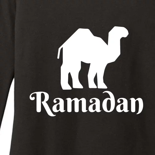 Ramadan Camel Muslim Gift Ramadan Mubarak Womens CVC Long Sleeve Shirt