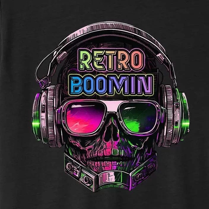 Retro Cool Music Skull Design Apparel ChromaSoft Performance T-Shirt