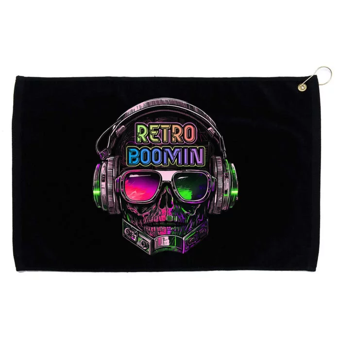 Retro Cool Music Skull Design Apparel Grommeted Golf Towel