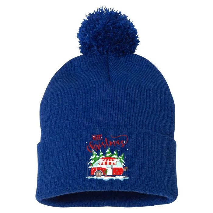 Rvs Camping Merry Christmas Funny Camper Tree Xmas Snow Funny Gift Pom Pom 12in Knit Beanie