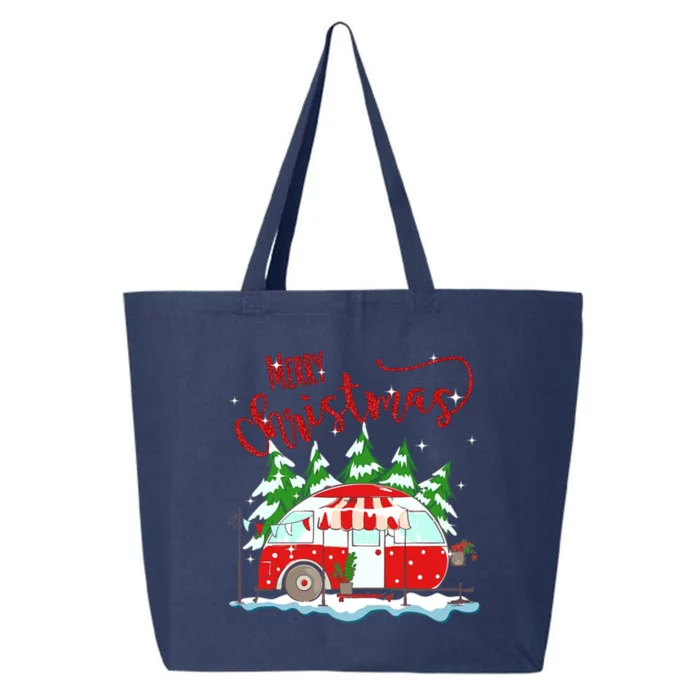 Rvs Camping Merry Christmas Funny Camper Tree Xmas Snow Funny Gift 25L Jumbo Tote