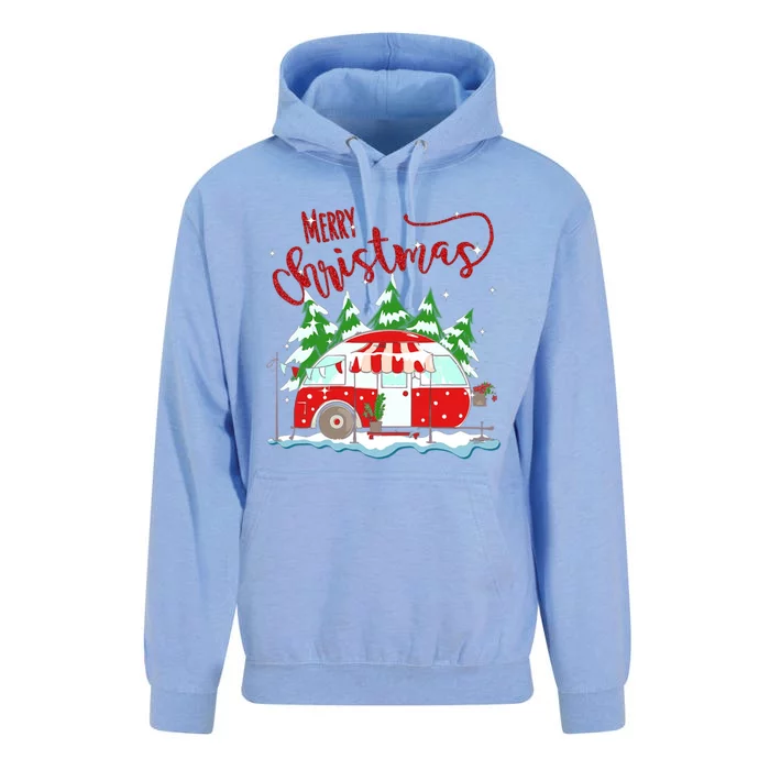 Rvs Camping Merry Christmas Funny Camper Tree Xmas Snow Funny Gift Unisex Surf Hoodie