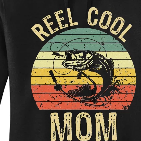 Reel Cool Mom Fishing Gifts Fishing Lovers Retro Women's Pullover Hoodie