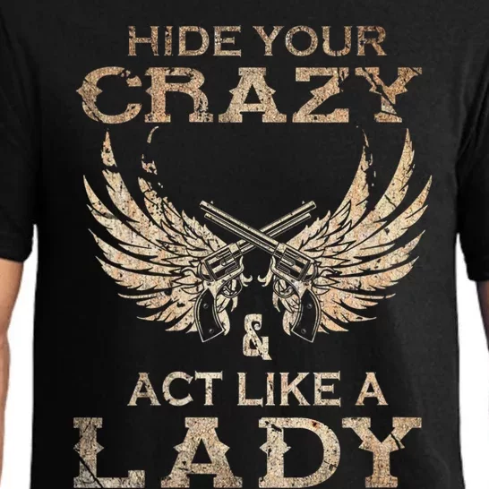 Retro Country Music Art Hide Your Crazy And Act Like A Lady Pajama Set