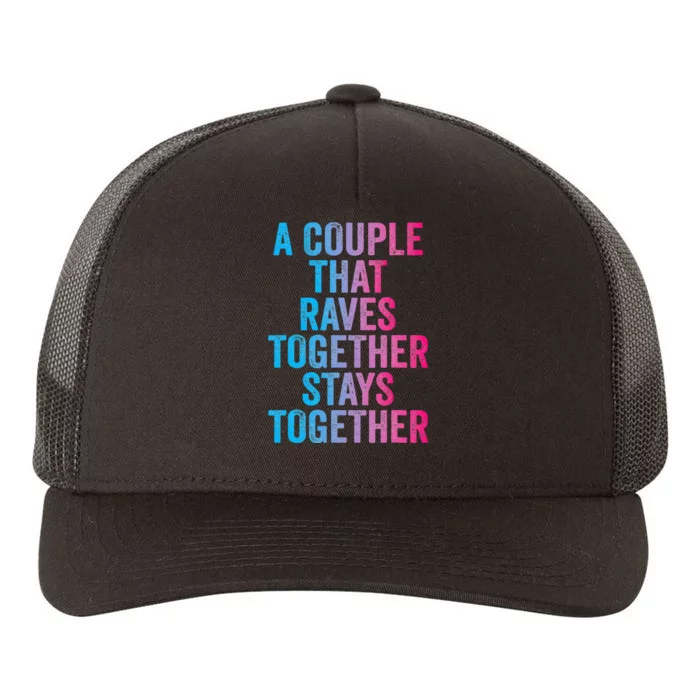 Rave Couple Matching EDM Dance Music Festival Trippy Yupoong Adult 5-Panel Trucker Hat