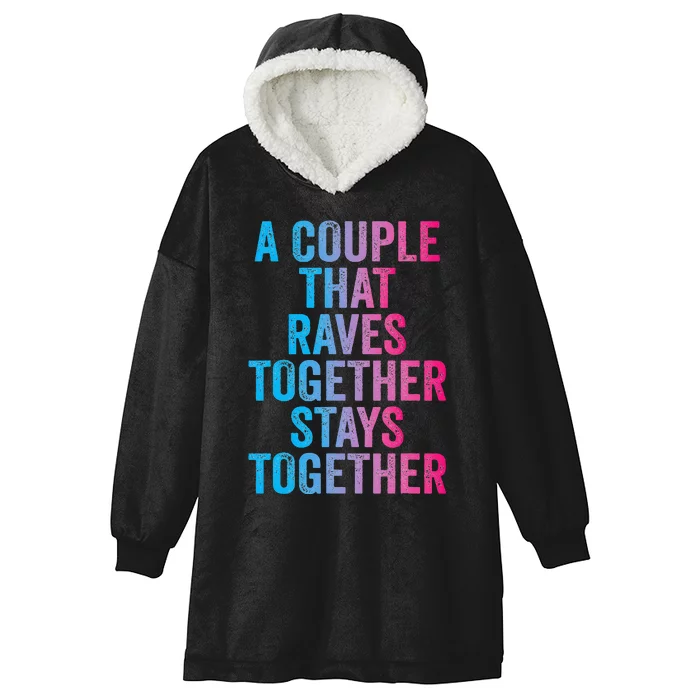 Rave Couple Matching EDM Dance Music Festival Trippy Hooded Wearable Blanket