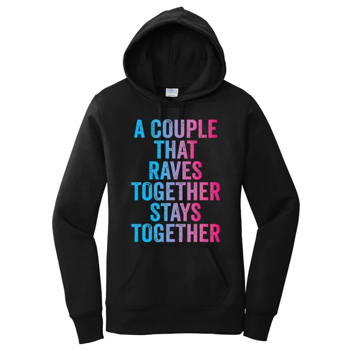 Rave Couple Matching EDM Dance Music Festival Trippy Women's Pullover Hoodie