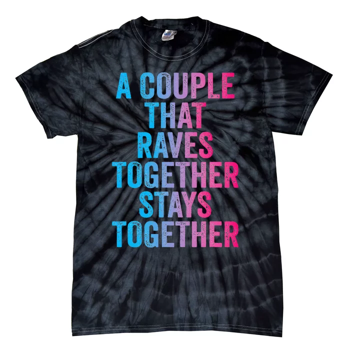 Rave Couple Matching EDM Dance Music Festival Trippy Tie-Dye T-Shirt