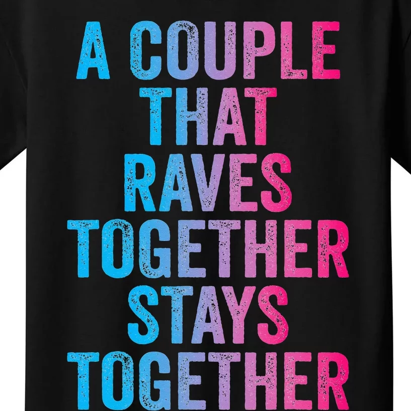 Rave Couple Matching EDM Dance Music Festival Trippy Kids T-Shirt