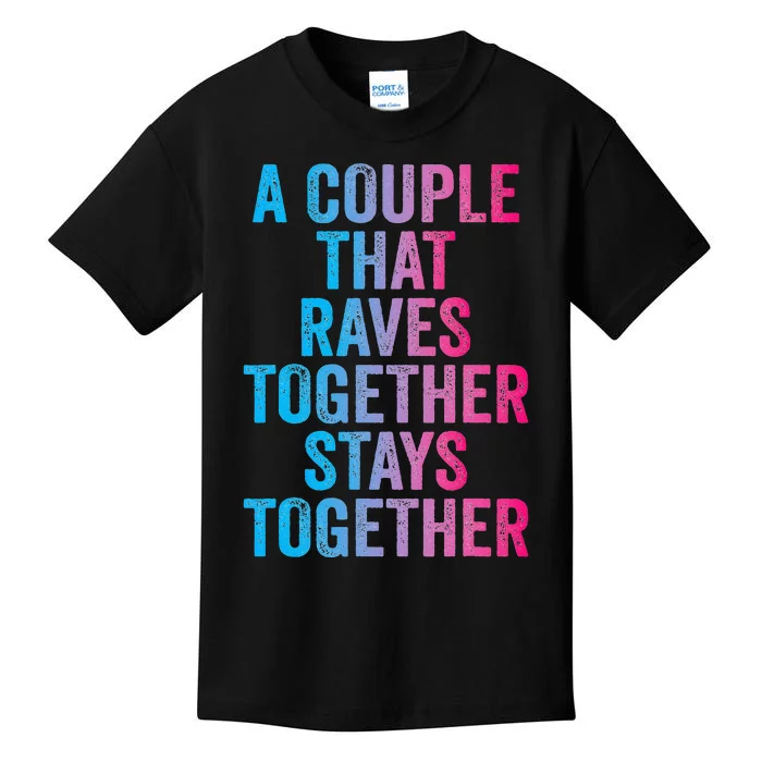 Rave Couple Matching EDM Dance Music Festival Trippy Kids T-Shirt