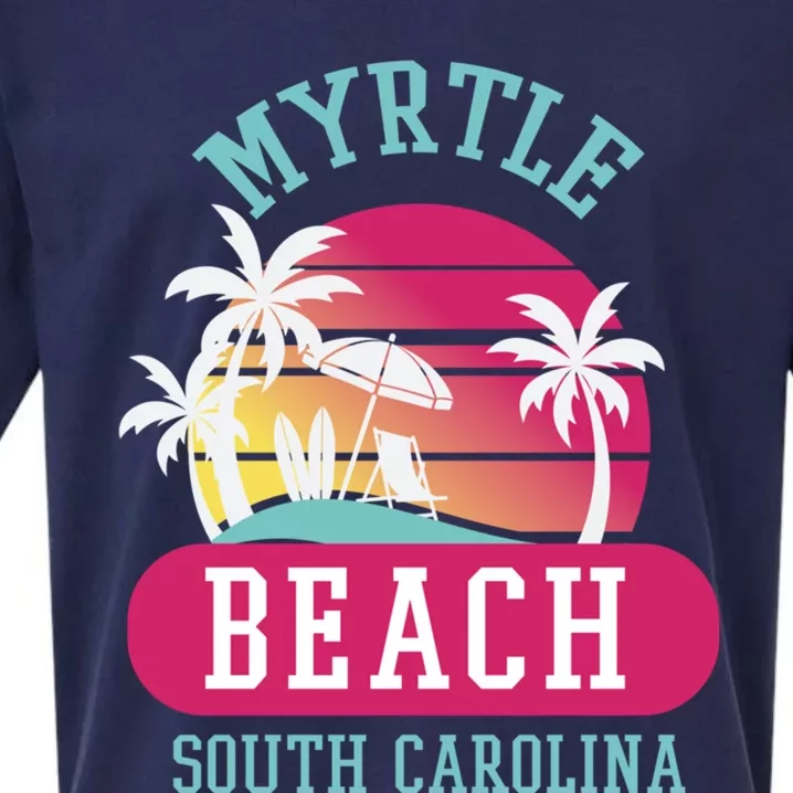 Retro Cool Myrtle Beach Sc Beaches Gift Sueded Cloud Jersey T-Shirt