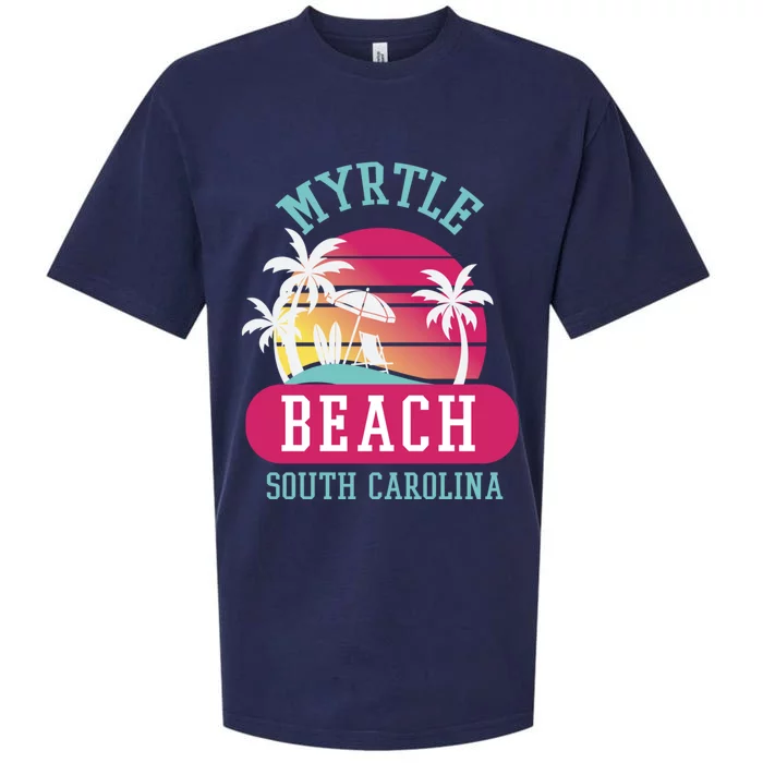 Retro Cool Myrtle Beach Sc Beaches Gift Sueded Cloud Jersey T-Shirt