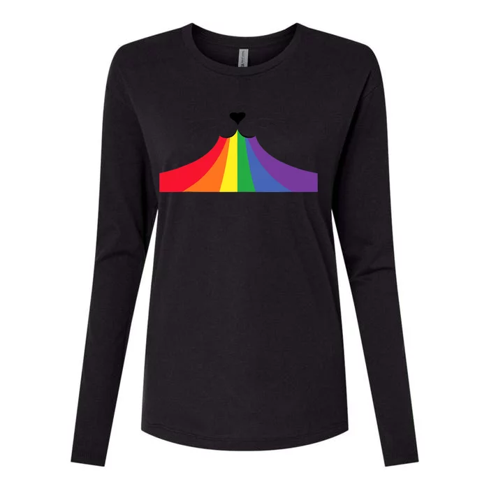 Rainbow Cat Mouth Womens Cotton Relaxed Long Sleeve T-Shirt